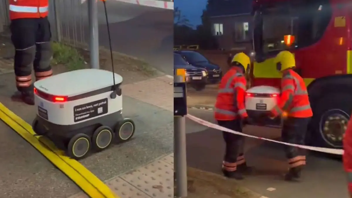 Firefighters Rescue Confused Co-op Delivery Robots in Cambridge